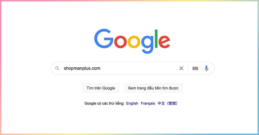 Tìm shopmanplus.com trên google