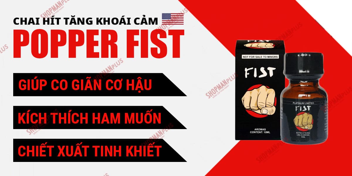 Chai hít tăng khoái cảm Popper Fist Platinum Limited 10ml chính hãng